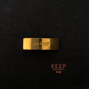KEEP Collective “live happy” say something bar charm in gold